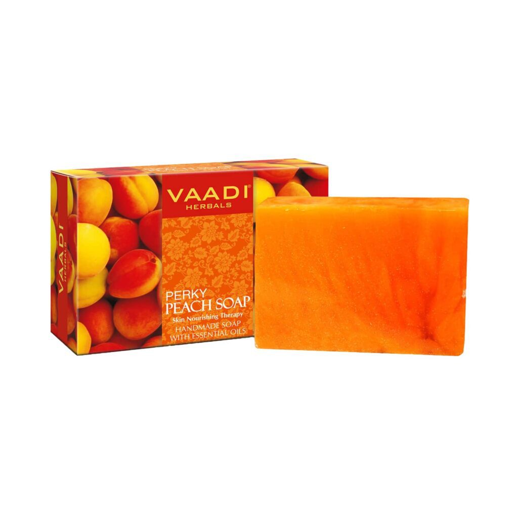 Vaadi Herbals Perky Peach Soap With Almond Oil (75g) - Vaadi Herbals