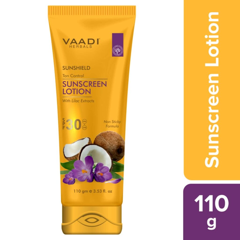 Vaadi Herbals Sunscreen Lotion SPF 30 With Lilac Extract (110g) - Vaadi Herbals