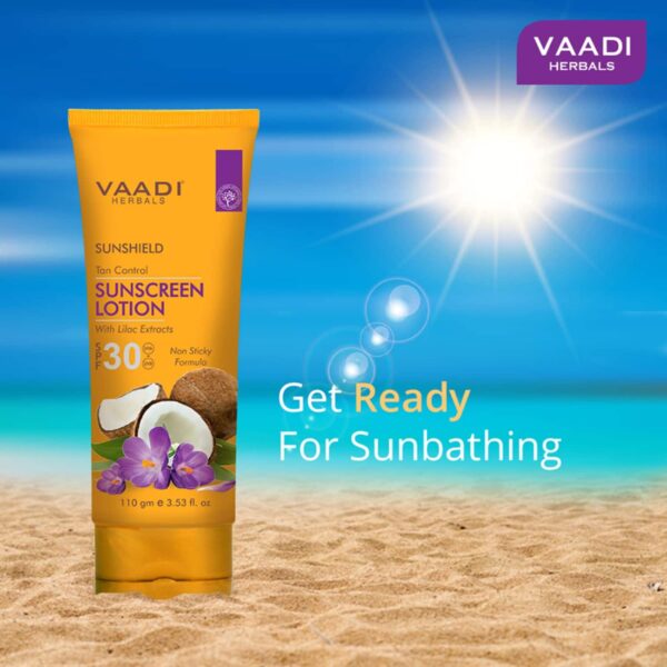 Vaadi Herbals Sunscreen Lotion SPF 30 With Lilac Extract (110g) - Vaadi Herbals