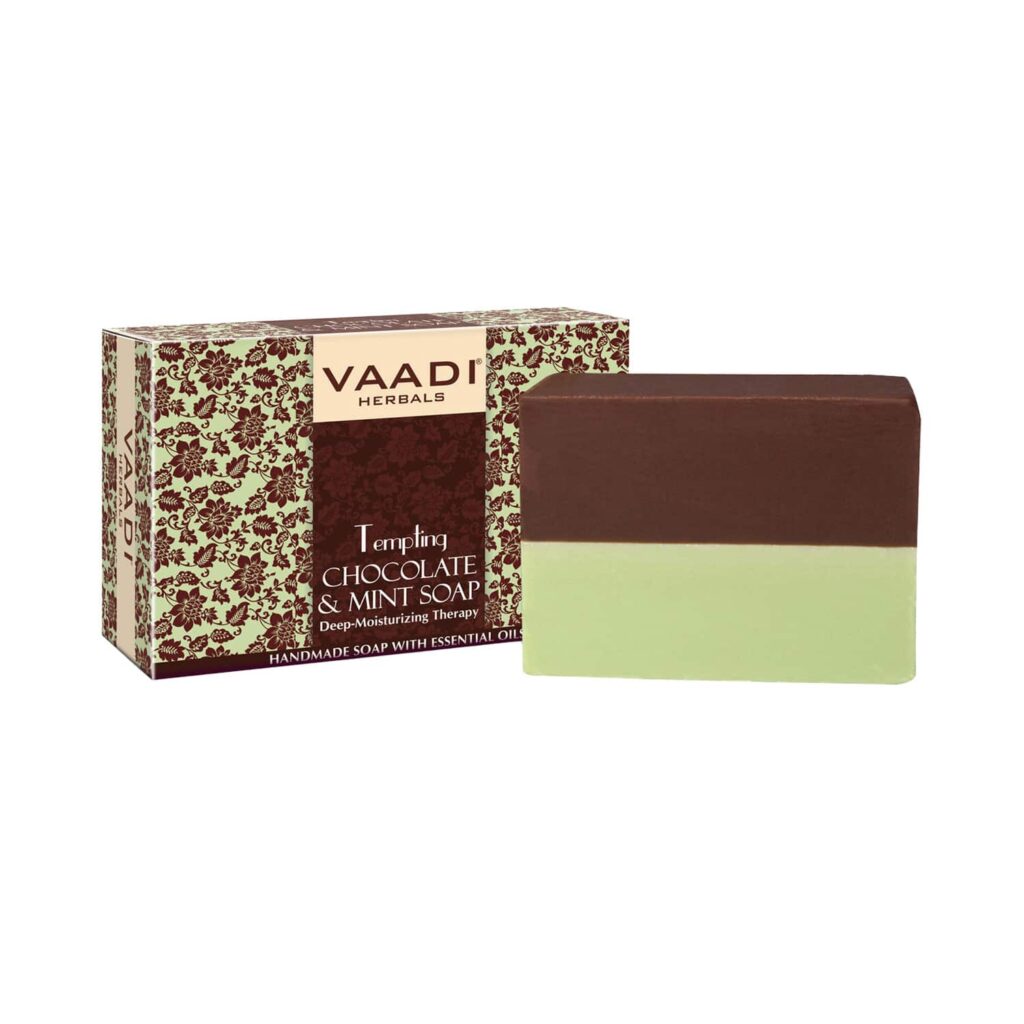Vaadi Herbals Tempting Chocolate And Mint Soap-Deep Moisturising Therapy (75g) - Vaadi Herbals