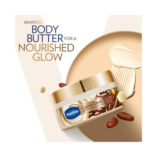Vaseline Cocoa Glow Whipped Body Butter with Cocoa & Shea Butter for Glowing Soft Skin (180g) - Vaseline