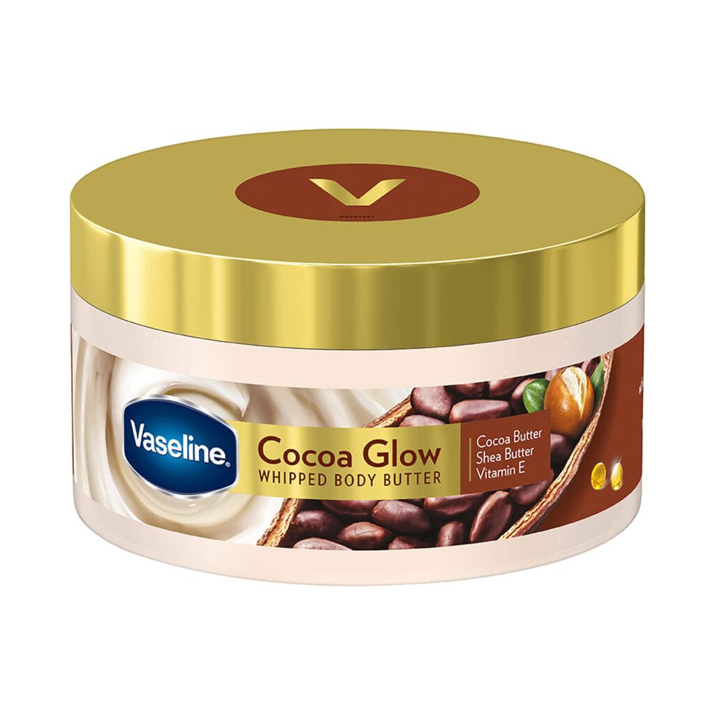 Vaseline Cocoa Glow Whipped Body Butter with Cocoa & Shea Butter for Glowing Soft Skin (180g) - Vaseline