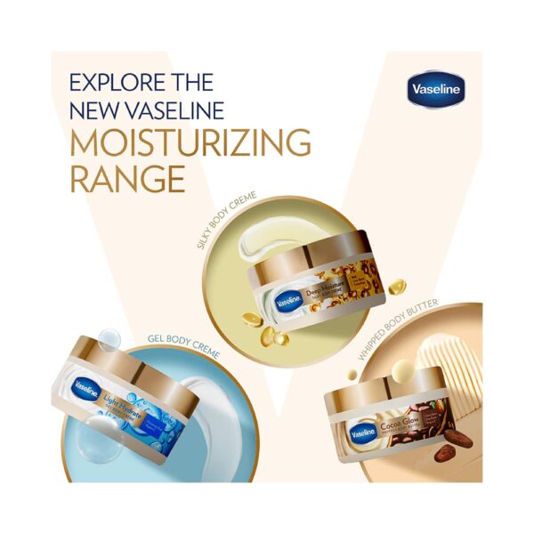 Vaseline Cocoa Glow Whipped Body Butter with Cocoa & Shea Butter for Glowing Soft Skin (180g) - Vaseline