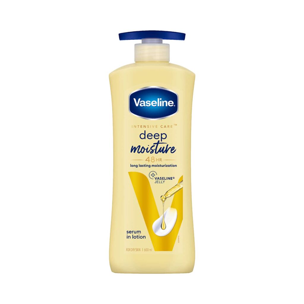 Vaseline Deep Moisture Body Lotion for Dry Skin Moisturised Glowing Skin with Pro Ceramides (600 ml) - Vaseline