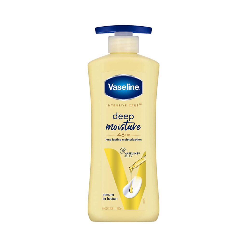 Vaseline Deep Moisture Body Lotion for Dry Skin Moisturised Glowing Skin with Pro Ceramides (400 ml) - Vaseline