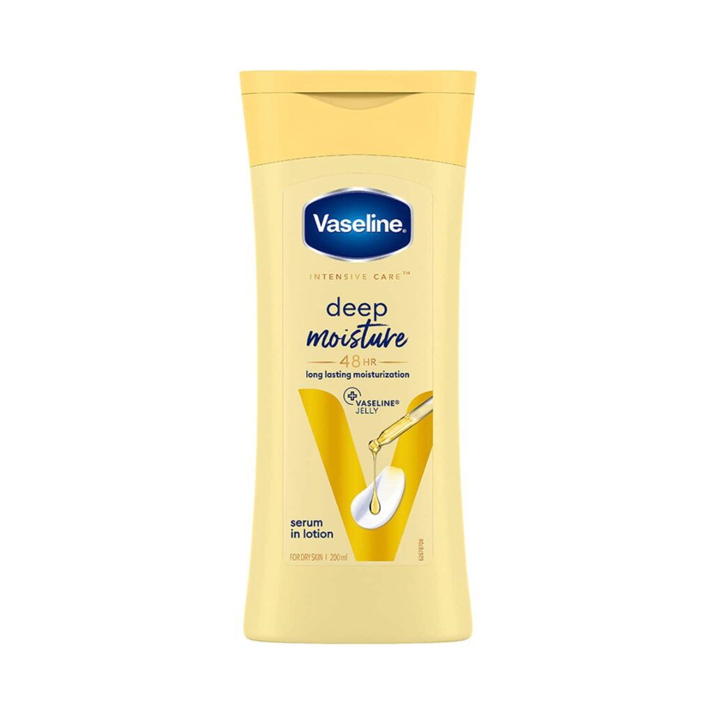 Vaseline Deep Moisture Body Lotion for Dry Skin Moisturised Glowing Skin with Pro Ceramides (200 ml) - Vaseline