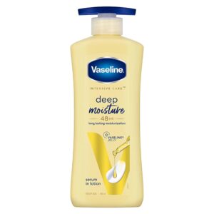 Vaseline Intensive Care Deep Moisture Nourishing Body Lotion 400 ml, Daily Moisturizer for Dry Skin, Gives Non-Greasy, Glowing Skin - For Men & Women