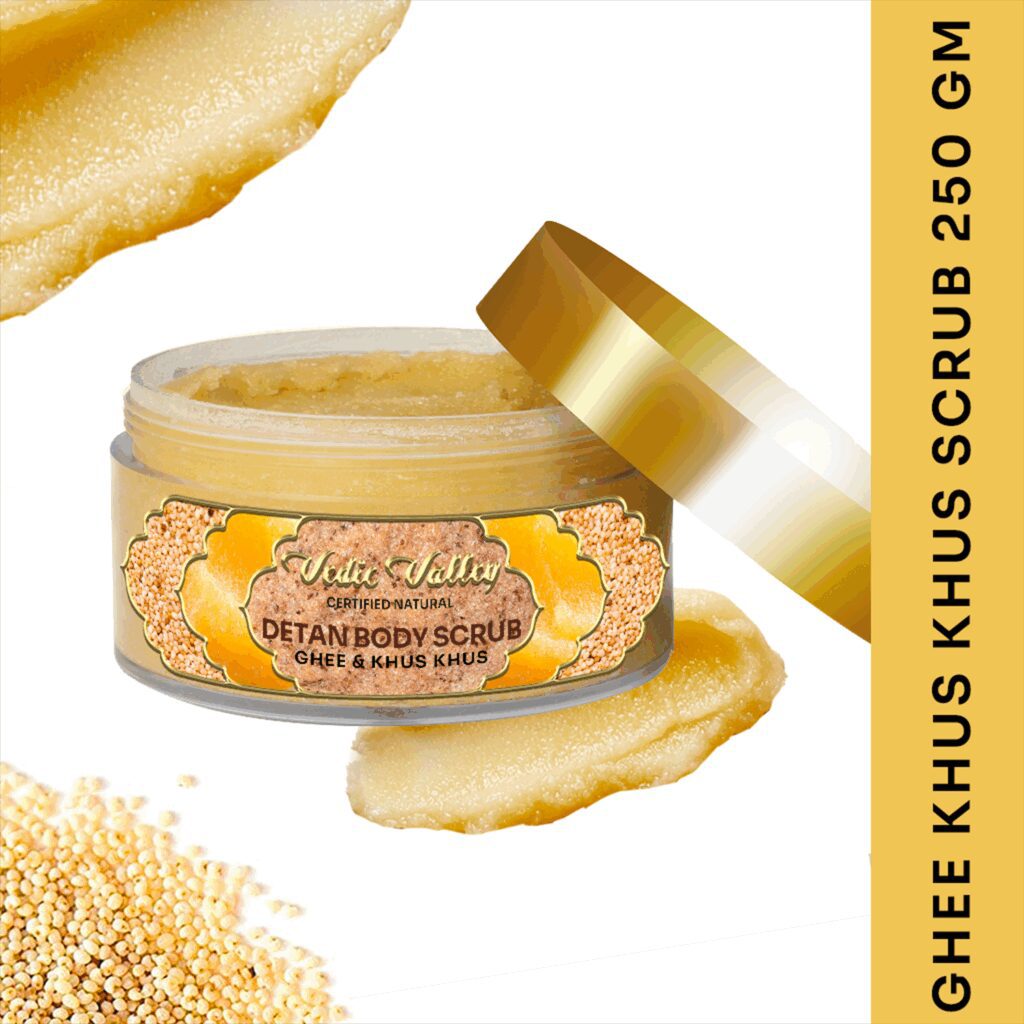 Vedic Valley Ghee & Khus Khus Detan Body Scrub (250g) - Vedic Valley