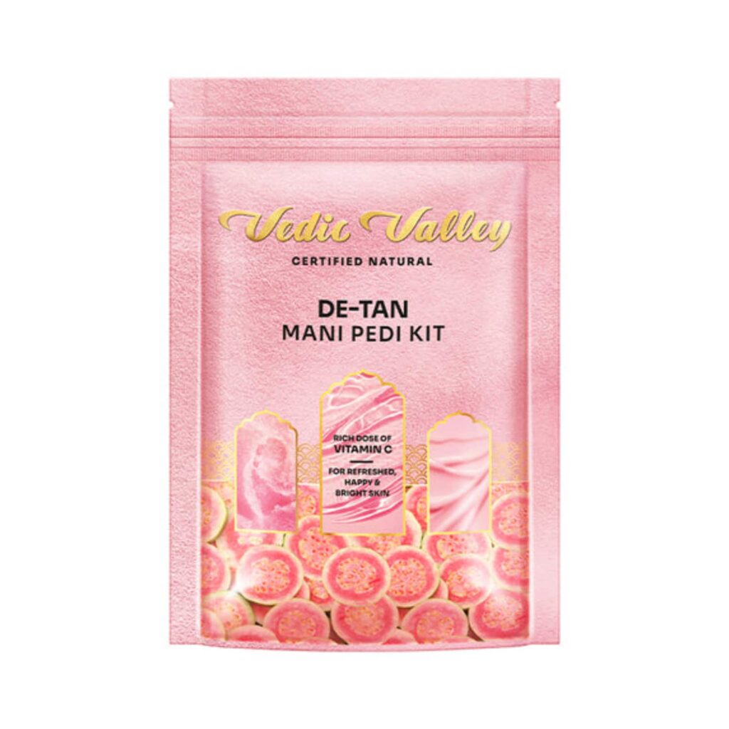 Vedic Valley Guava & Chilli 5 Step Detan Manicure Pedicure Kit (75g) - Vedic Valley
