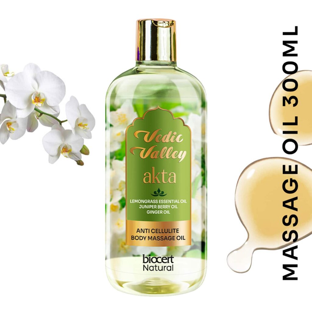 Vedic Valley Lemongrass Anti Cellulite Natural Body Massage Oil - (300ml) - Vedic Valley