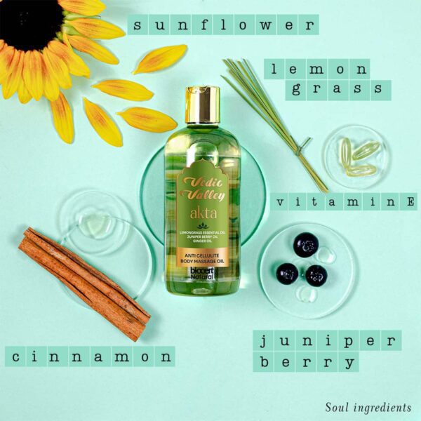 Vedic Valley Lemongrass Anti Cellulite Natural Body Massage Oil - (300ml) - Vedic Valley