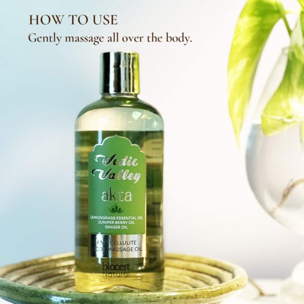 Vedic Valley Lemongrass Anti Cellulite Natural Body Massage Oil - (300ml) - Vedic Valley