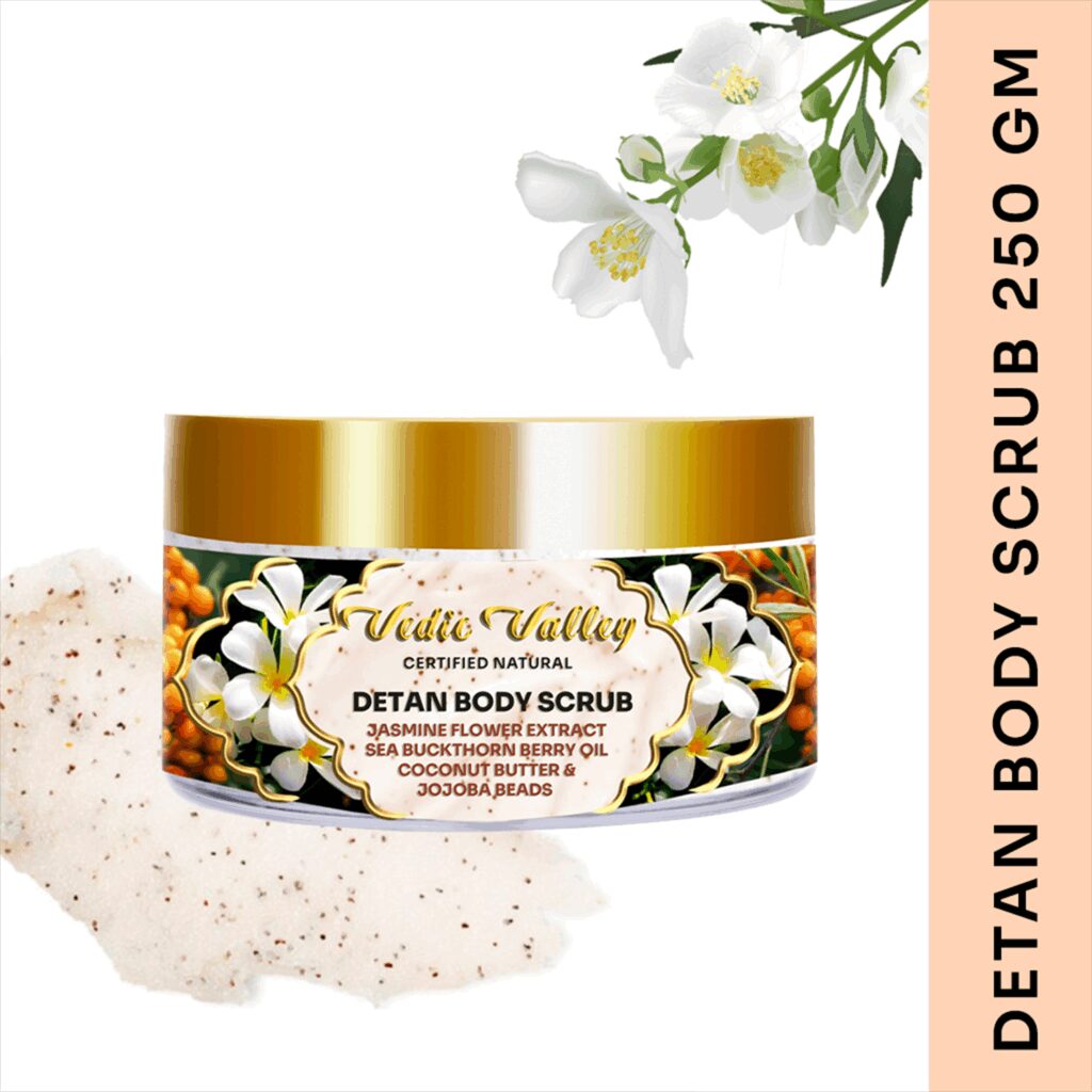 Vedic Valley Natural Jasmine Detan Body Scrub (250g) - Vedic Valley