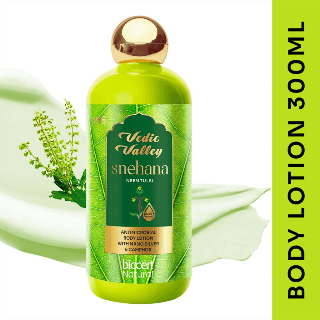 Vedic Valley Neem Tulsi Natural Body Lotion - (300ml) - Vedic Valley