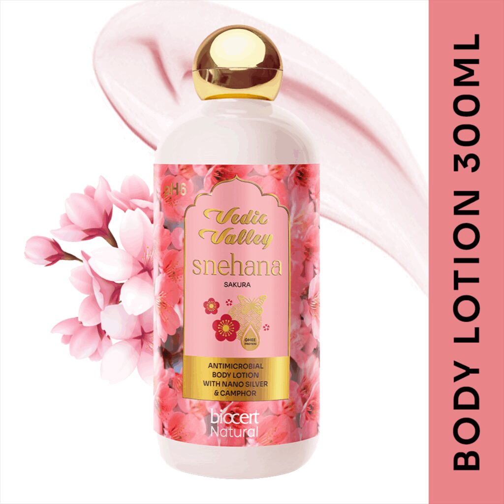 Vedic Valley Sakura Natural Body Lotion - (300ml) - Vedic Valley