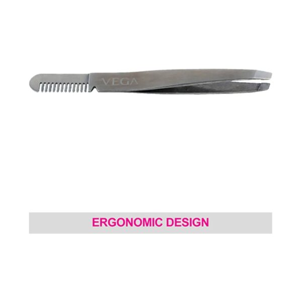 Vega 2 in 1 Brow Groomer and Tweezer, (TWE-01) - Vega