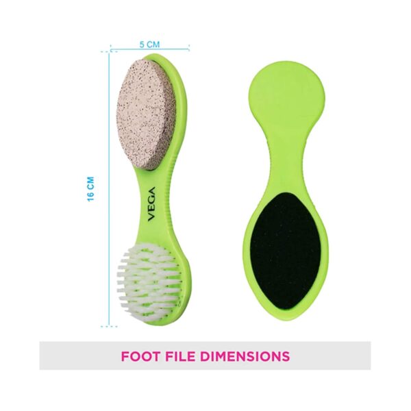 Vega 3 in 1 Pedicure Brush Kit Tool for Cleanse Scrub & File Dead Skin (PD-20) (58 g) - Vega