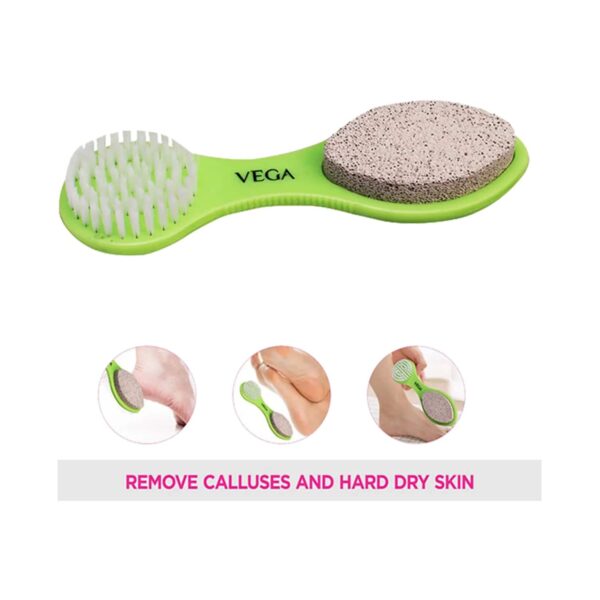Vega 3 in 1 Pedicure Brush Kit Tool for Cleanse Scrub & File Dead Skin (PD-20) (58 g) - Vega