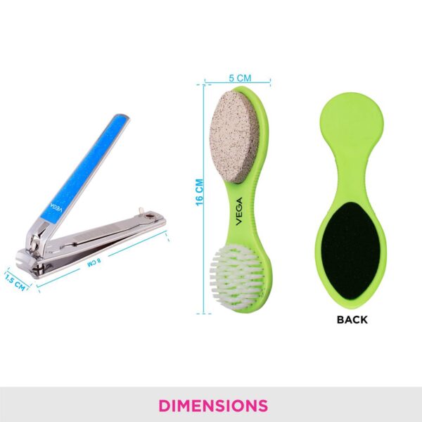 Vega 3 in 1 Pedicure Tool & Large Nail Clipper 2 Pieces (VCP-09) (121 g) - Vega