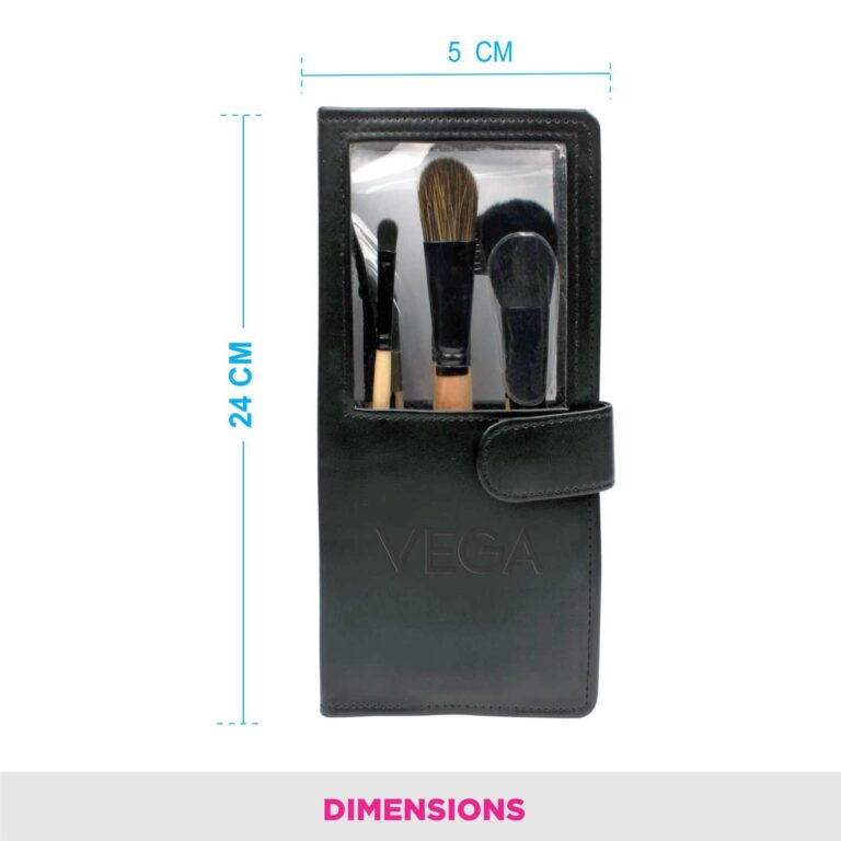 VEGA 9-in-1 Professional Makeup Brush Set - Wooden 9 Pieces (EVS-09) (176 g) - Vega