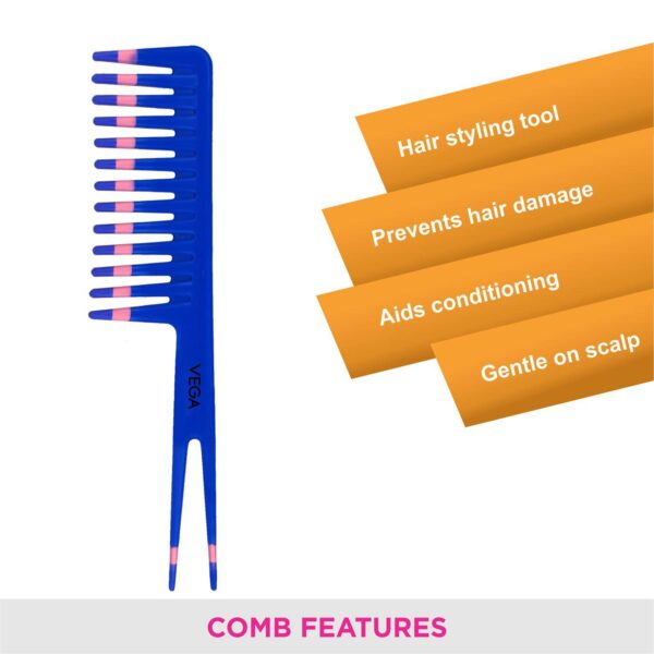 Vega Colouring Hair Comb for Men and Women Pack of 2 (VC21270) (21 g) - Vega