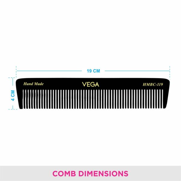 Vega Dressing Hair Comb for Men and Women Black Pack of 2 (VC2HMBC-119) (30 g) - Vega