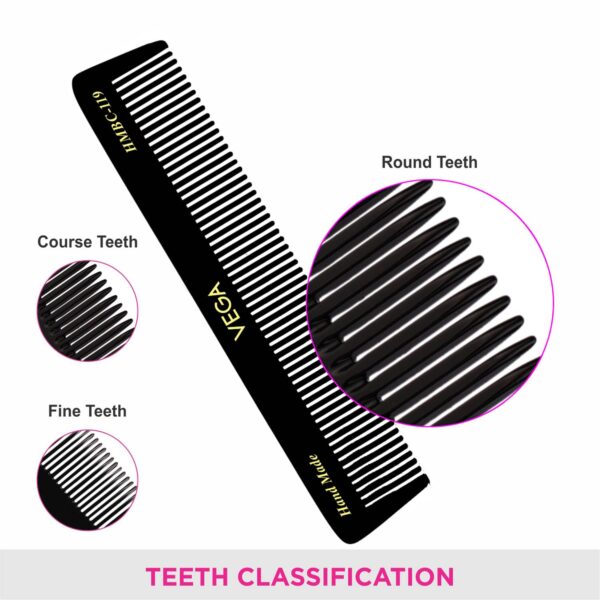 Vega Dressing Hair Comb for Men and Women Black Pack of 2 (VC2HMBC-119) (30 g) - Vega