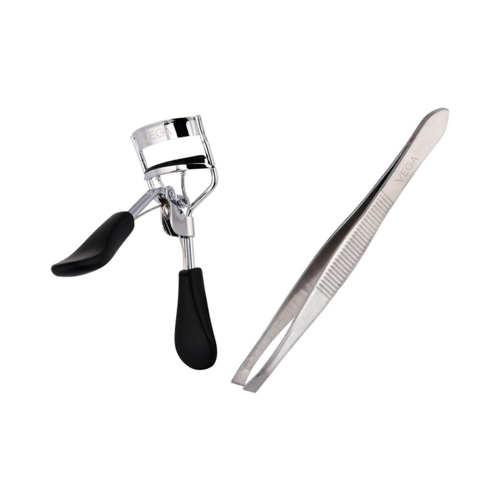 Vega Eyelash Curler & Tweezer Slant Tip 2 Pieces (VCP-02) (62 g) - Vega