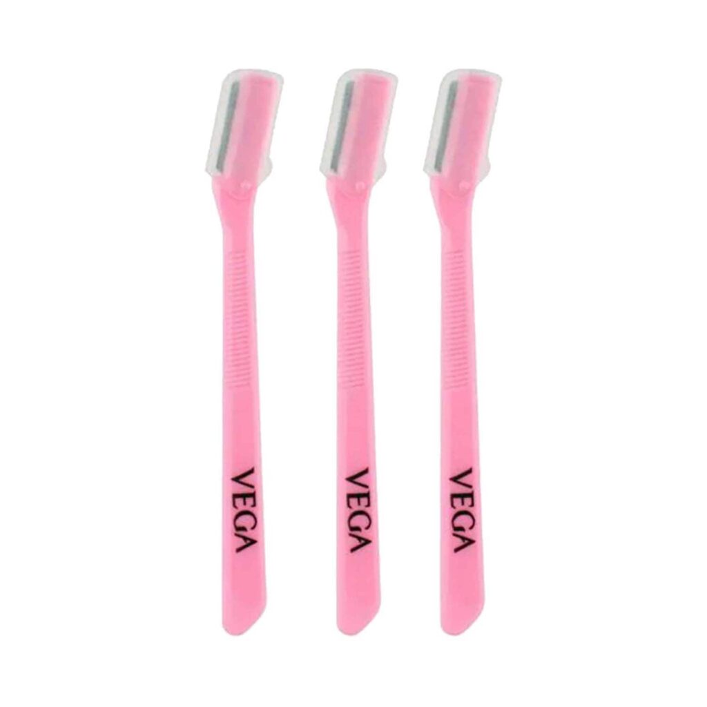 Vega Face Razor Eyebrow Shaper for Women Pack of 3 Reusable Razor for Face (ESS-01) (28 g) - Vega