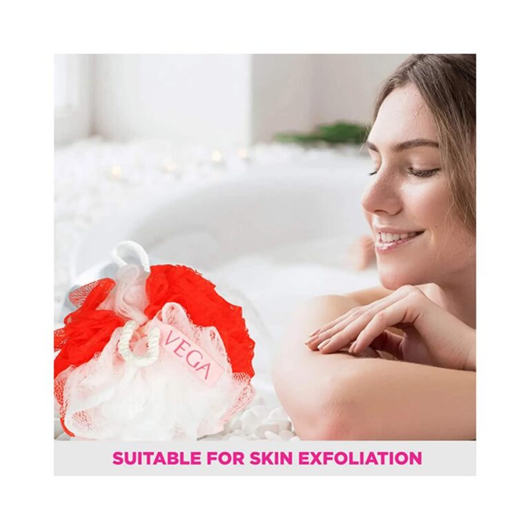 Vega Fluffy Sponge Bath Shower Loofah Sponge Scrubber Exfoliator for Women and Men (BA-3/4) (63 g) - Vega