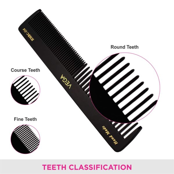 Vega General Grooming Hair Comb for Men and Women Pack of 2 (VC2HMBC-114) (33 g) - Vega