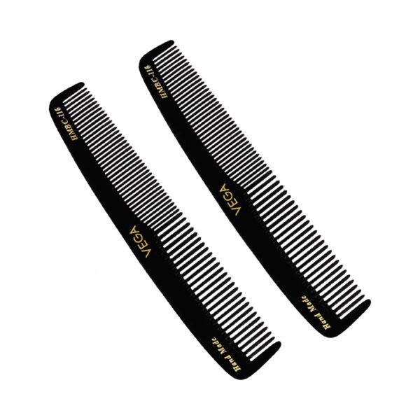 Vega Graduated Dressing Hair Comb for Men and Women Black Pack of 2 (VC2HMBC-116) (30 g) - Vega