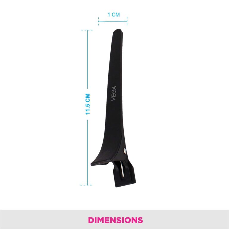 Vega Hair Clips for Large Section Hair Coloring Hair Cutting Hair Styling Black (HC-02) (20 g) - Vega