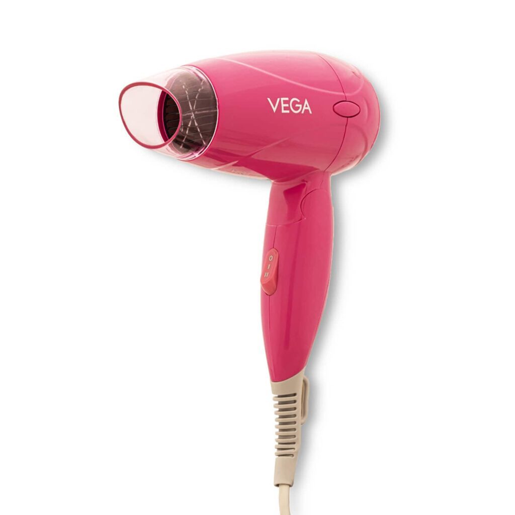 Vega Hair Dryer for Women 1200 Watts Travel Friendly Blow Dryer with Foldable Handle VHDH-33 - Vega
