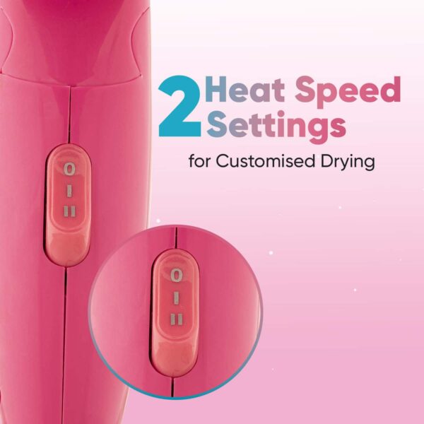 Vega Hair Dryer for Women 1200 Watts Travel Friendly Blow Dryer with Foldable Handle VHDH-33 - Vega