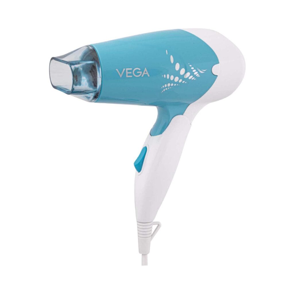 Vega Insta Glam Foldable 1000 Watts Hair Dryer With 2 Heat & Speed Settings VHDH-29 (Made in india) - Vega