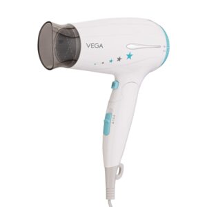Vega insta Wave 1600w Powerful & Foldable Hair Dryer with Cool Shot (VHDH-22) White (417 g) - Vega