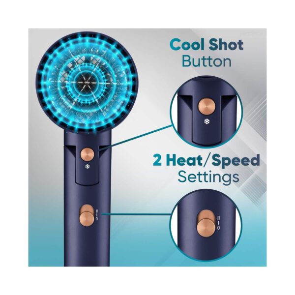 Vega Ionic 1400W Foldable Hair Dryer with 2 Heat/Speed Settings (VHDH-35) - Vega