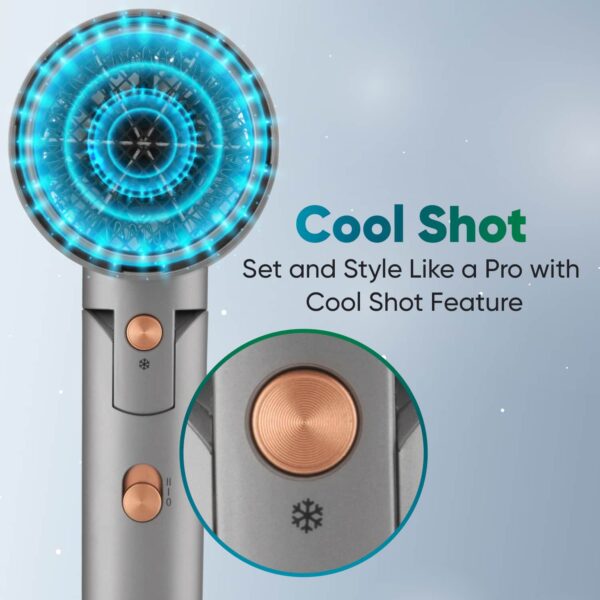 Vega Ionic 1400W Hair Dryer for Men & Women with Ionic Technology & Cool Shot Button VHDH-28 (123 g) - Vega