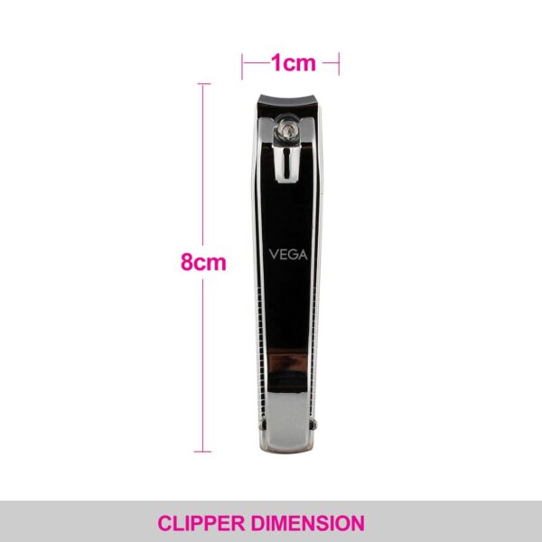 Vega Large Nail Clipper Silver Pack of 2 (VC2LNC-01) (50 g) - Vega