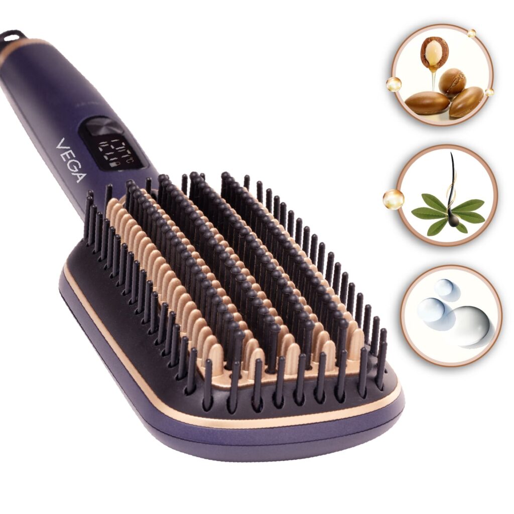 Vega Litstyle L1 Hair Straightener Brush for Women with Smart Memory Function Quick Heat Up VHSB-06 - Vega