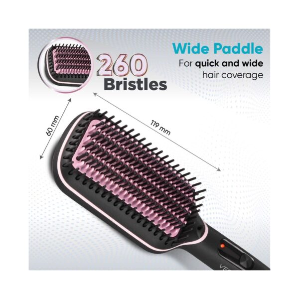 Vega LitStyle L2 Hair Straightener Brush for Women with Keratin and Argan Oil (VHSB-07) - Vega