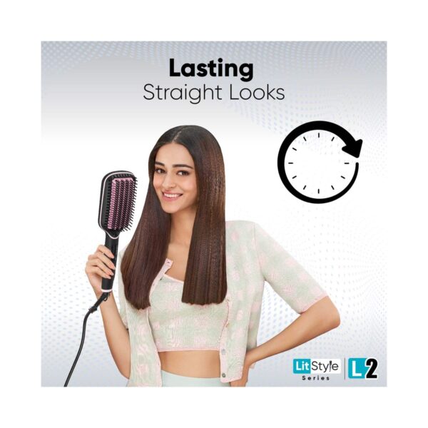 Vega LitStyle L2 Hair Straightener Brush for Women with Keratin and Argan Oil (VHSB-07) - Vega