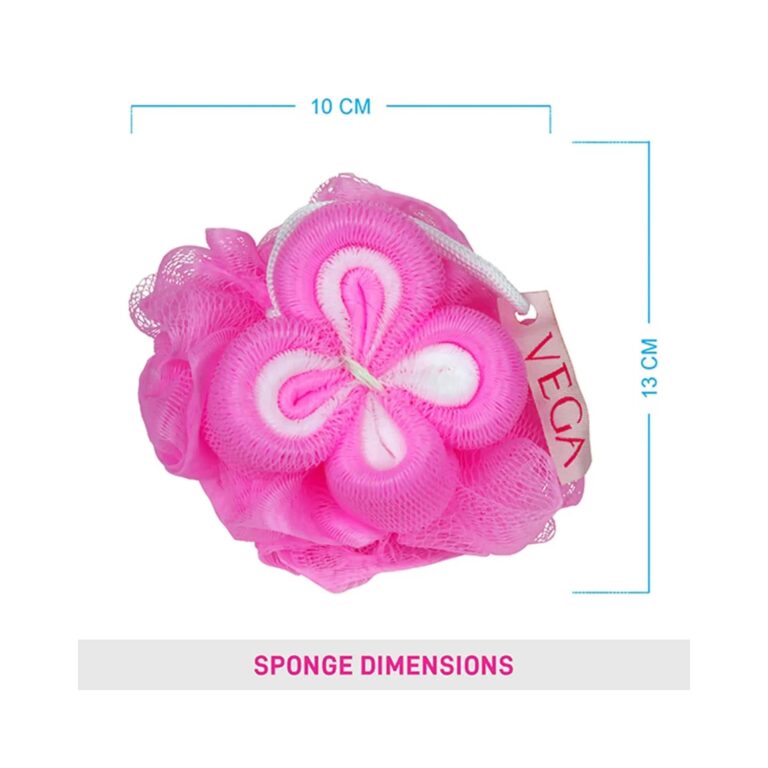 Vega Luxury Flower Sponge Bath Shower Loofah Sponge Scrubber Exfoliator for Unisex BA-3/5 (76 g) - Vega
