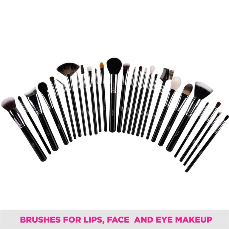 Vega Makeup Brush Set with Black Leather Case Set of 27 (LK-27) (975 g) - Vega