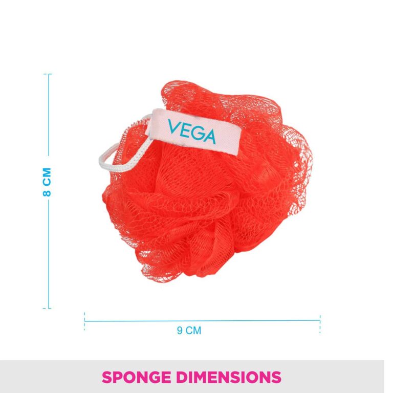 Vega Mini Sponge Bath Shower Loofah Sponge Scrubber Exfoliator for Women & Men Pair (BA-3/12) (54 g) - Vega
