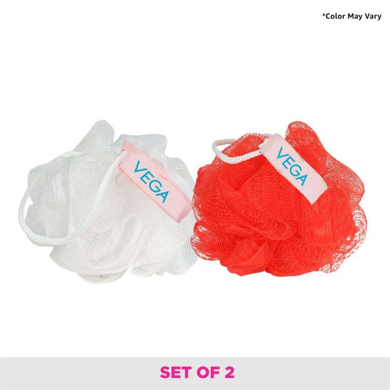 Vega Mini Sponge Bath Shower Loofah Sponge Scrubber Exfoliator for Women & Men Pair (BA-3/12) (54 g) - Vega