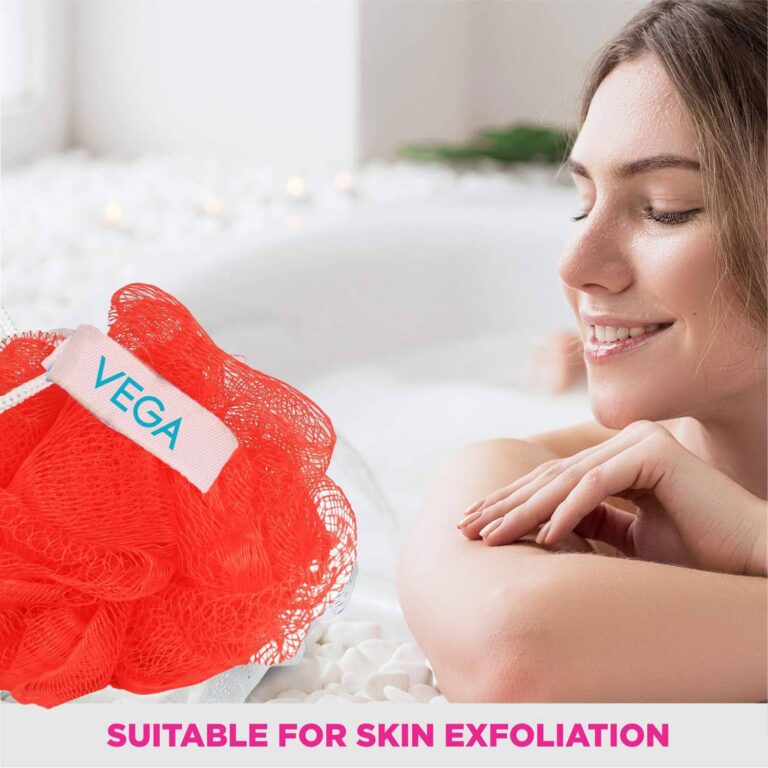 Vega Mini Sponge Bath Shower Loofah Sponge Scrubber Exfoliator for Women & Men Pair (BA-3/12) (54 g) - Vega