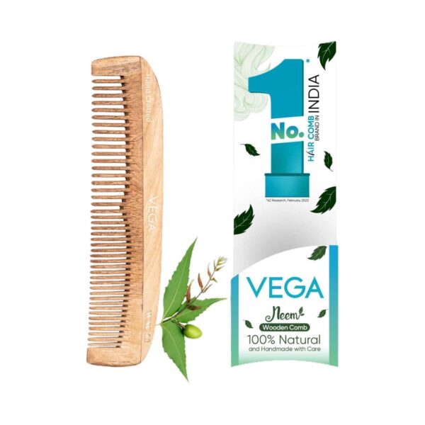 Vega Neem Hair Combs for Women & Men for Reduce Hairfall Detangling Frizz Control & Shine (WNC-01) - Vega