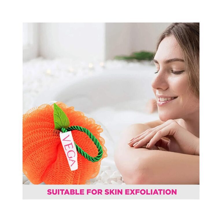 Vega Orange Sponge Bath Shower Loofah Sponge Scrubber Exfoliator for Women and Men (BA-3/10) (105 g) - Vega